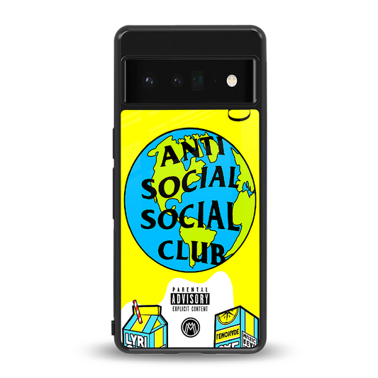 anti social social club x juice wrld back phone cover | glass case for google pixel 6 pro