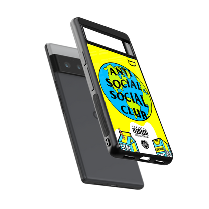anti social social club x juice wrld back phone cover | glass case for google pixel 6 pro