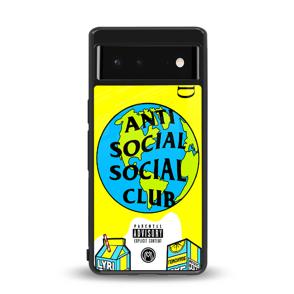 anti social social club x juice wrld back phone cover | glass case for google pixel 6