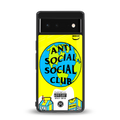 anti social social club x juice wrld back phone cover | glass case for google pixel 6