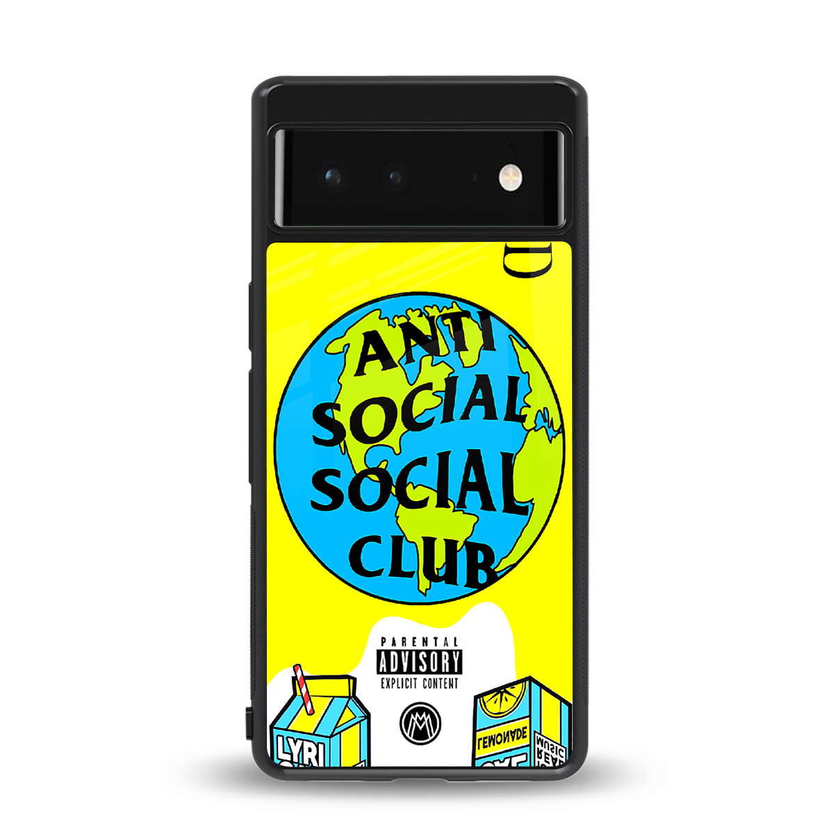 anti social social club x juice wrld back phone cover | glass case for google pixel 6