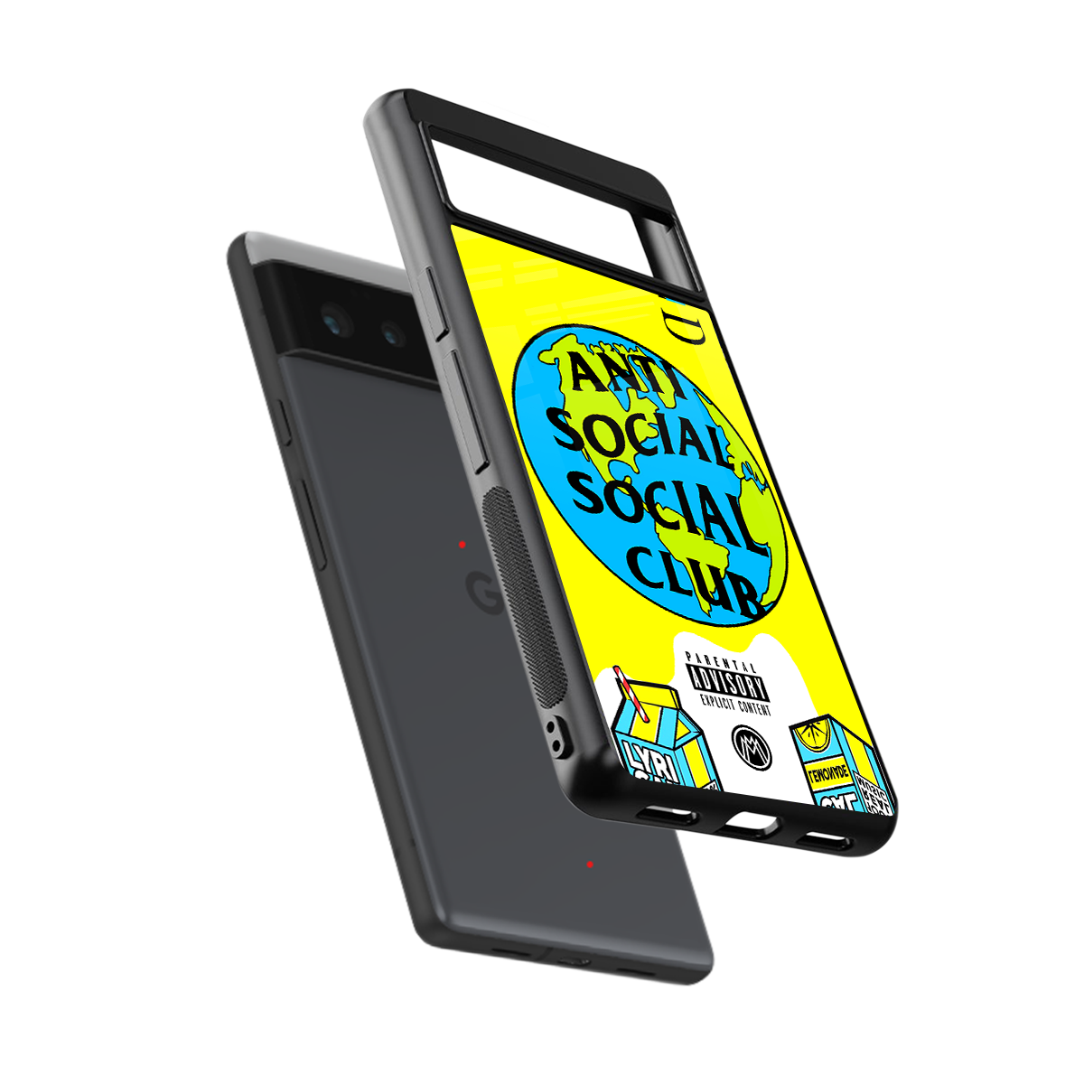 anti social social club x juice wrld back phone cover | glass case for google pixel 6