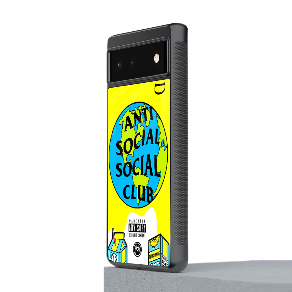 anti social social club x juice wrld back phone cover | glass case for Google Pixel 6A