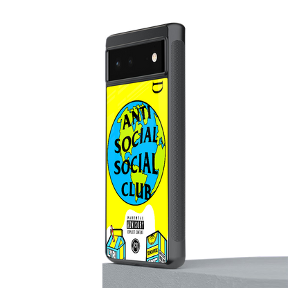 anti social social club x juice wrld back phone cover | glass case for Google Pixel 6A