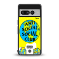 anti social social club x juice wrld back phone cover | glass case for google pixel 7 pro
