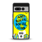 anti social social club x juice wrld back phone cover | glass case for google pixel 7 pro