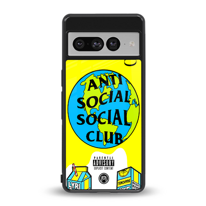 anti social social club x juice wrld back phone cover | glass case for google pixel 7 pro