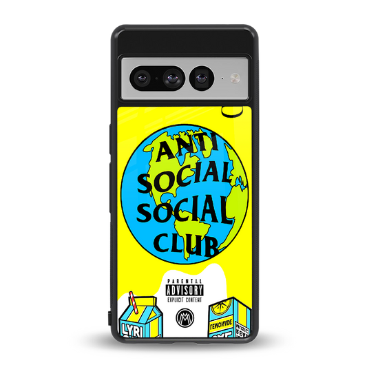 anti social social club x juice wrld back phone cover | glass case for google pixel 7 pro