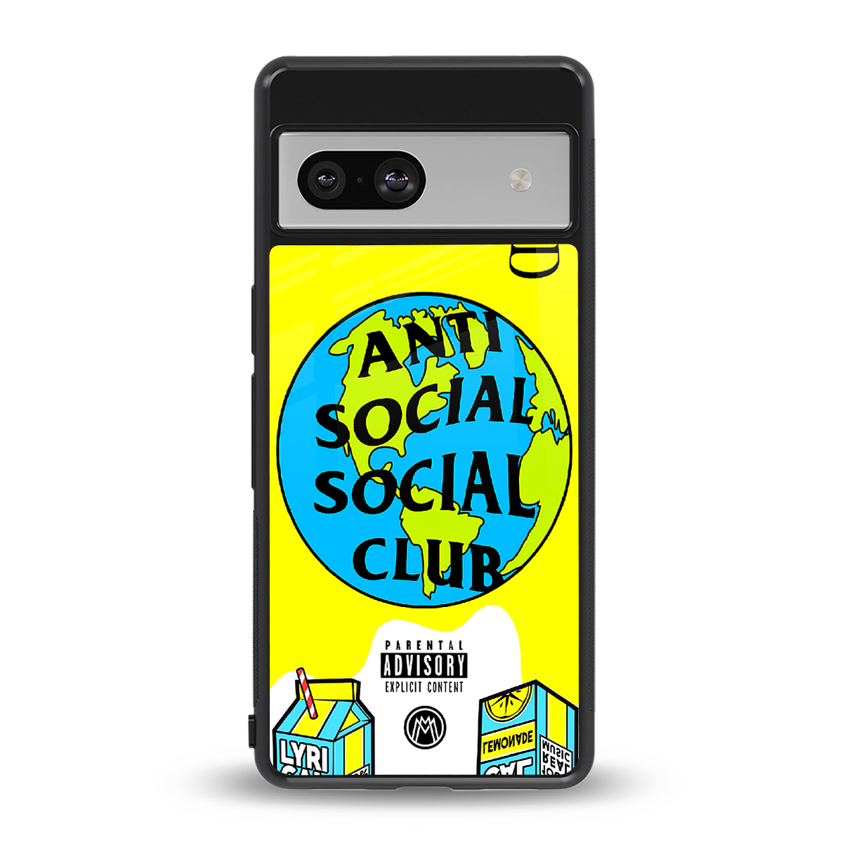 anti social social club x juice wrld back phone cover | glass case for Google Pixel 7