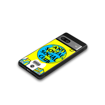 anti social social club x juice wrld back phone cover | glass case for Google Pixel 7A