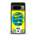 anti social social club x juice wrld back phone cover | glass case for google pixel 8 pro