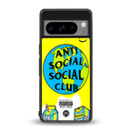 anti social social club x juice wrld back phone cover | glass case for google pixel 8 pro