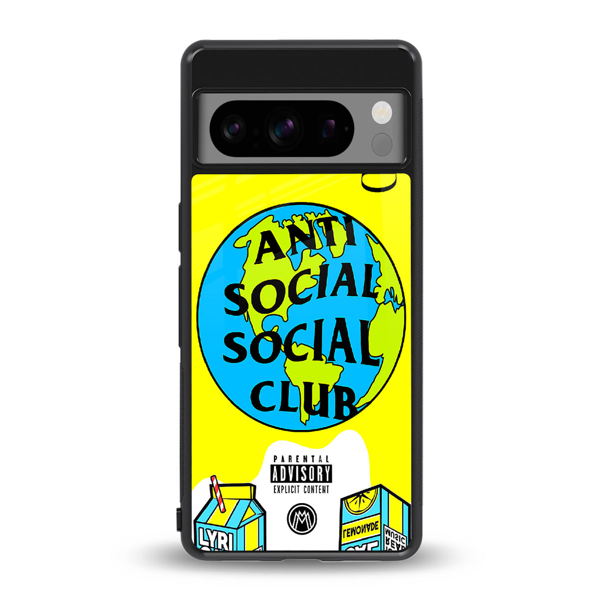 anti social social club x juice wrld back phone cover | glass case for google pixel 8 pro