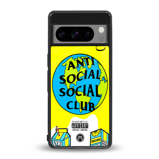 anti social social club x juice wrld back phone cover | glass case for google pixel 8 pro