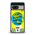 anti social social club x juice wrld back phone cover | glass case for Google Pixel 8