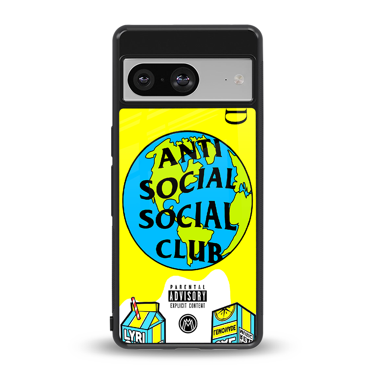 anti social social club x juice wrld back phone cover | glass case for Google Pixel 8