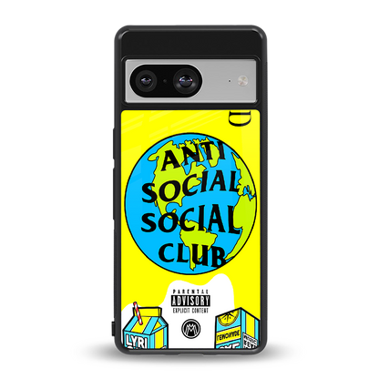 anti social social club x juice wrld back phone cover | glass case for Google Pixel 8