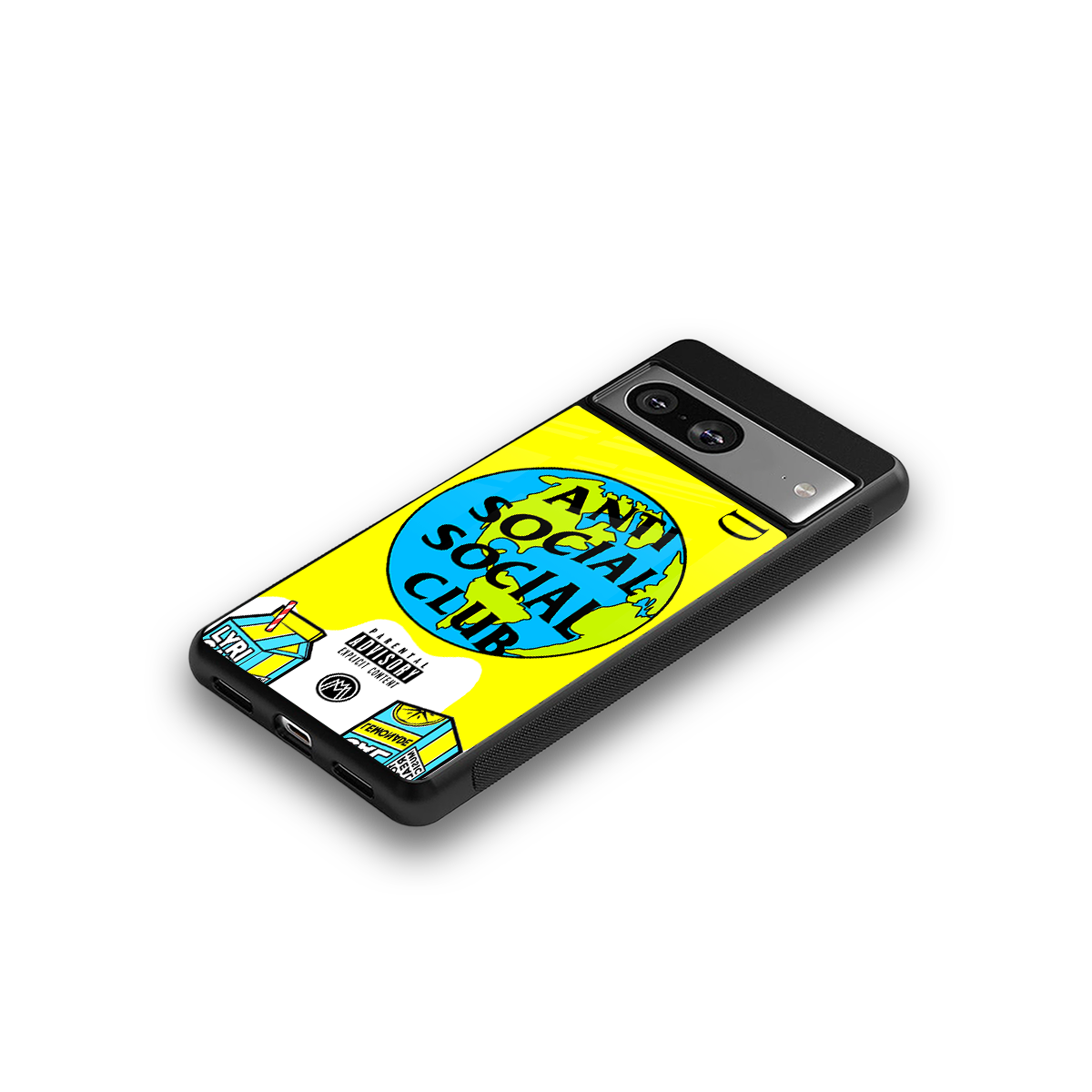 anti social social club x juice wrld back phone cover | glass case for Google Pixel 8