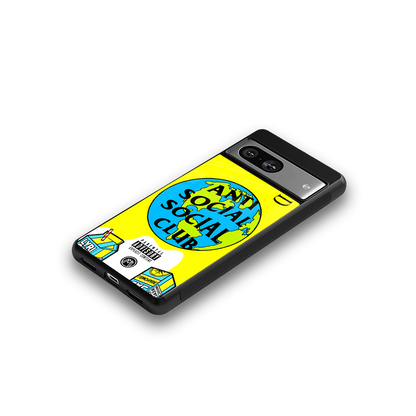 anti social social club x juice wrld back phone cover | glass case for Google Pixel 8