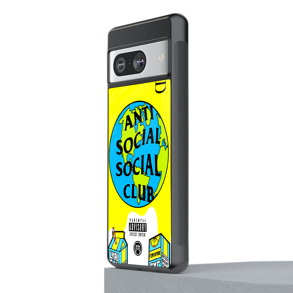 anti social social club x juice wrld back phone cover | glass case for Google Pixel 8