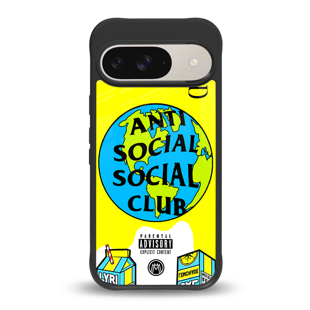 anti social social club x juice wrld back phone cover | glass case for google pixel 9