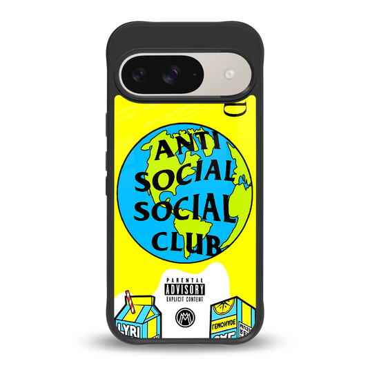 anti social social club x juice wrld back phone cover | glass case for google pixel 9