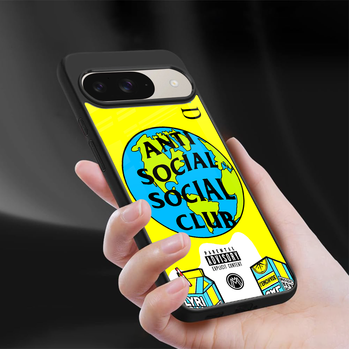 anti social social club x juice wrld back phone cover | glass case for google pixel 9