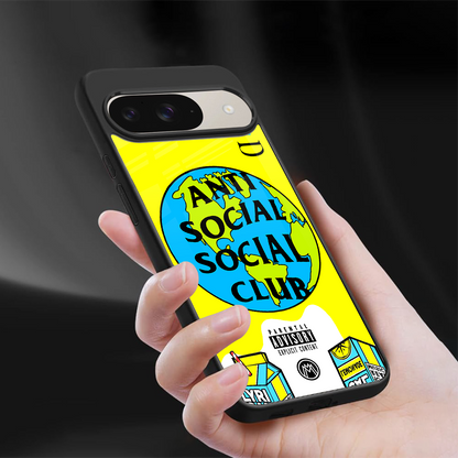 anti social social club x juice wrld back phone cover | glass case for google pixel 9