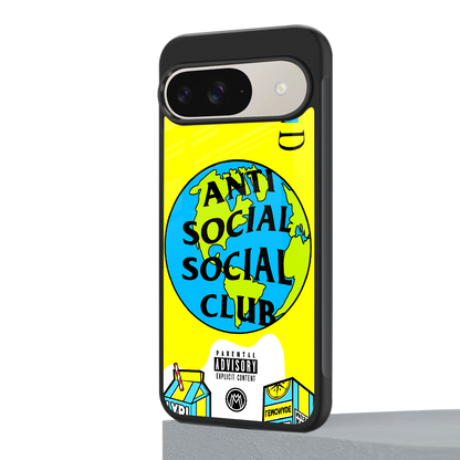 anti social social club x juice wrld back phone cover | glass case for google pixel 9