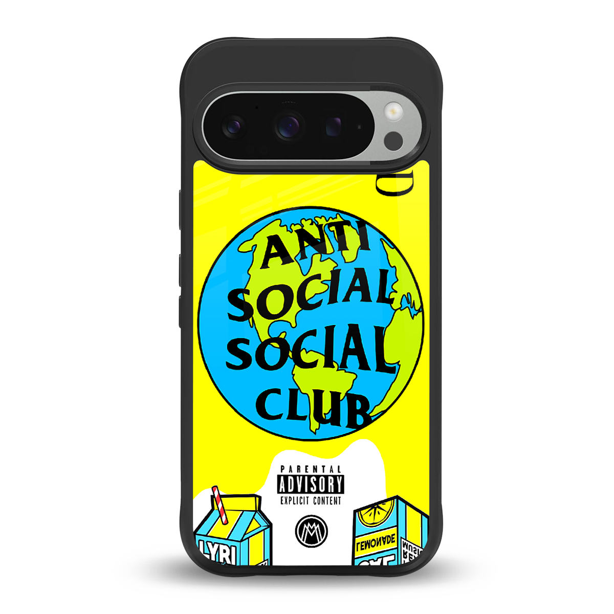 anti social social club x juice wrld back phone cover | glass case for google pixel 9 pro xl