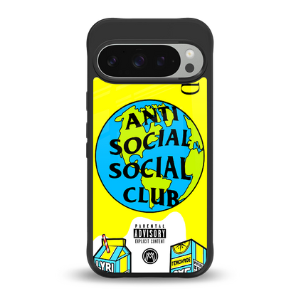anti social social club x juice wrld back phone cover | glass case for google pixel 9 pro xl