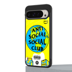 anti social social club x juice wrld back phone cover | glass case for google pixel 9 pro