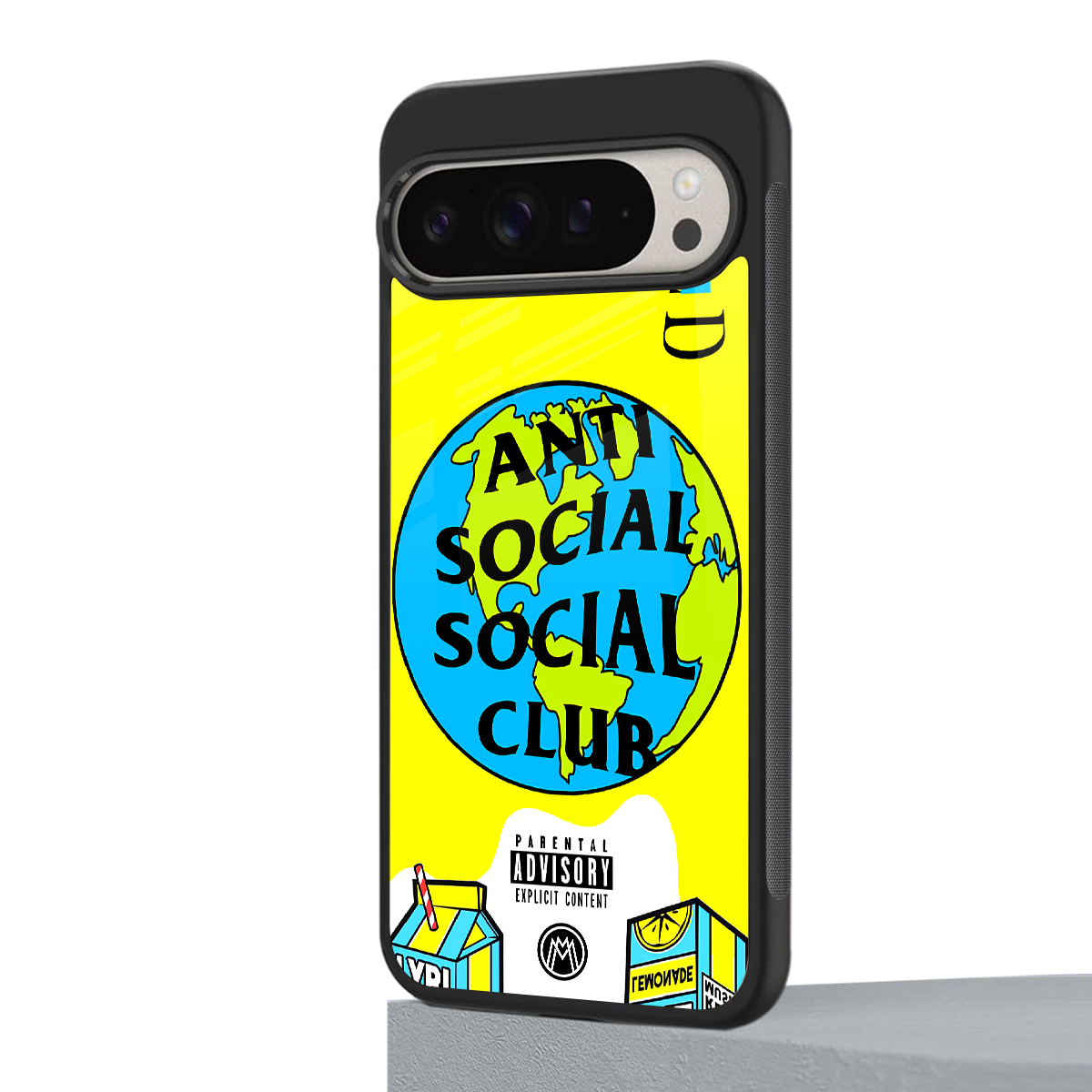anti social social club x juice wrld back phone cover | glass case for google pixel 9 pro xl