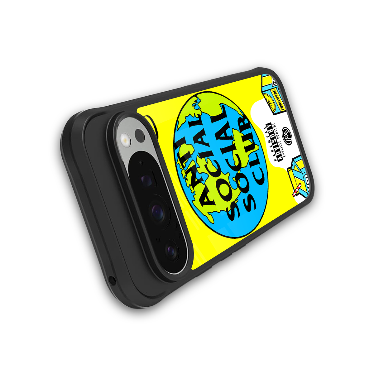 anti social social club x juice wrld back phone cover | glass case for google pixel 9 pro xl