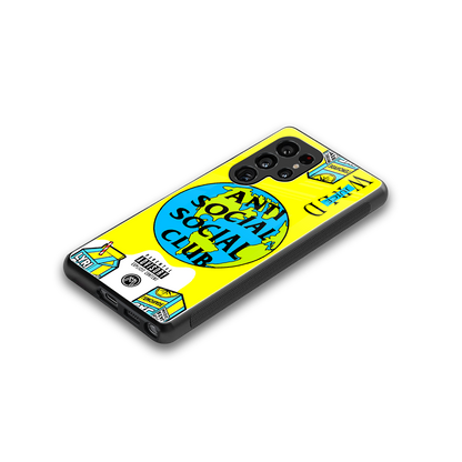 anti social social club x juice wrld back phone cover | glass case for samsung galaxy s25 ultra
