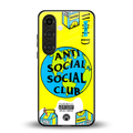 anti social social club x juice wrld back phone cover | glass case for samsung galaxy s24 fe