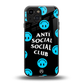 anti social social club x smileys back phone cover | glass case for iphone 13 mini