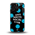 anti social social club x smileys back phone cover | glass case for iphone 13 pro
