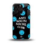 anti social social club x smileys back phone cover | glass case for iphone 13 pro