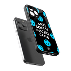 anti social social club x smileys back phone cover | glass case for iphone 13 pro