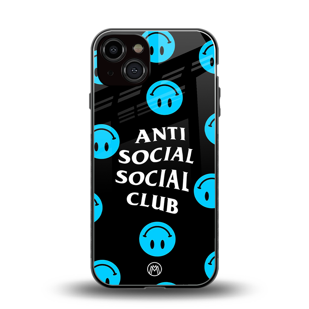 anti social social club x smileys back phone cover | glass case for iphone 13