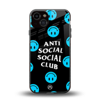 anti social social club x smileys back phone cover | glass case for iphone 13