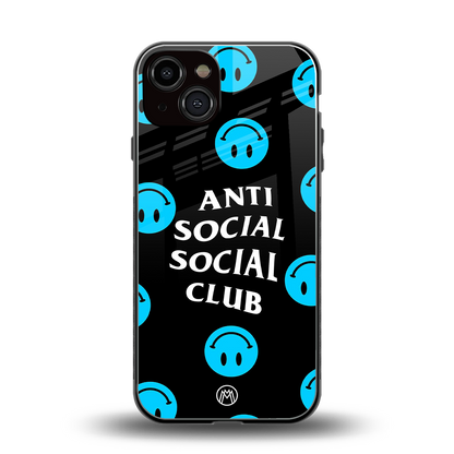 anti social social club x smileys back phone cover | glass case for iphone 13