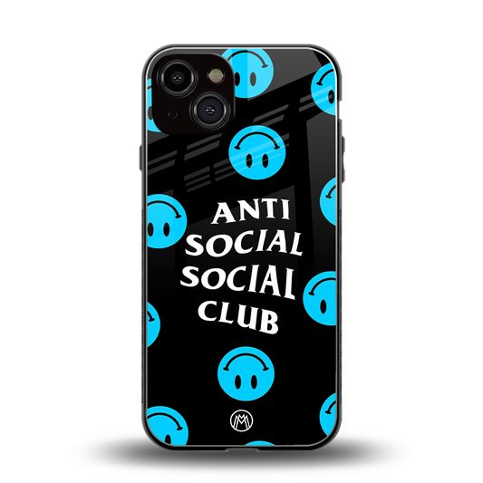 anti social social club x smileys back phone cover | glass case for iphone 13