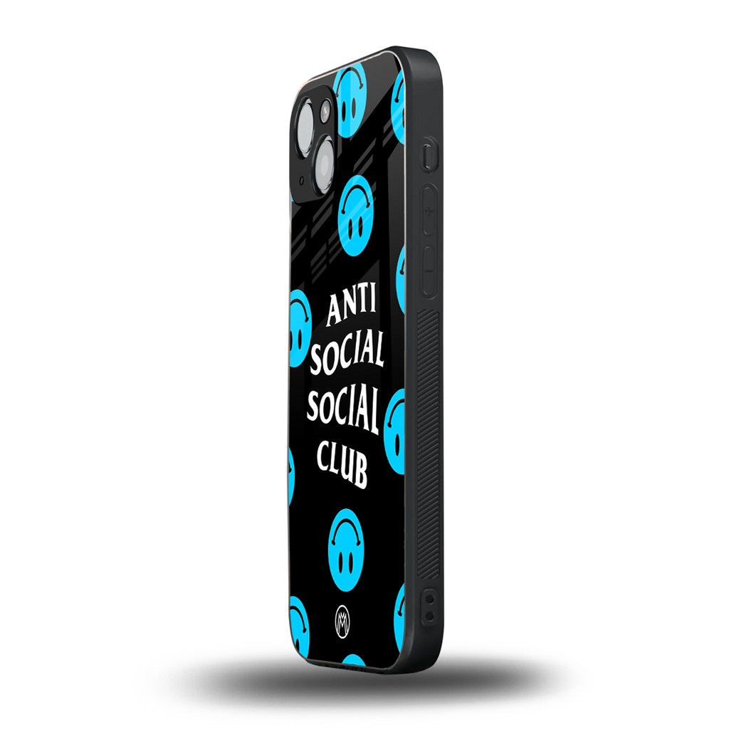 anti social social club x smileys back phone cover | glass case for iphone 13