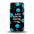 anti social social club x smileys back phone cover | glass case for iphone 15 plus
