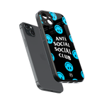 anti social social club x smileys back phone cover | glass case for iphone 14 plus
