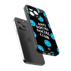 anti social social club x smileys back phone cover | glass case for iphone 15 pro max