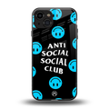 anti social social club x smileys back phone cover | glass case for iphone 15