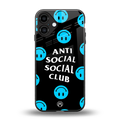 anti social social club x smileys back phone cover | glass case for iphone 16 plus